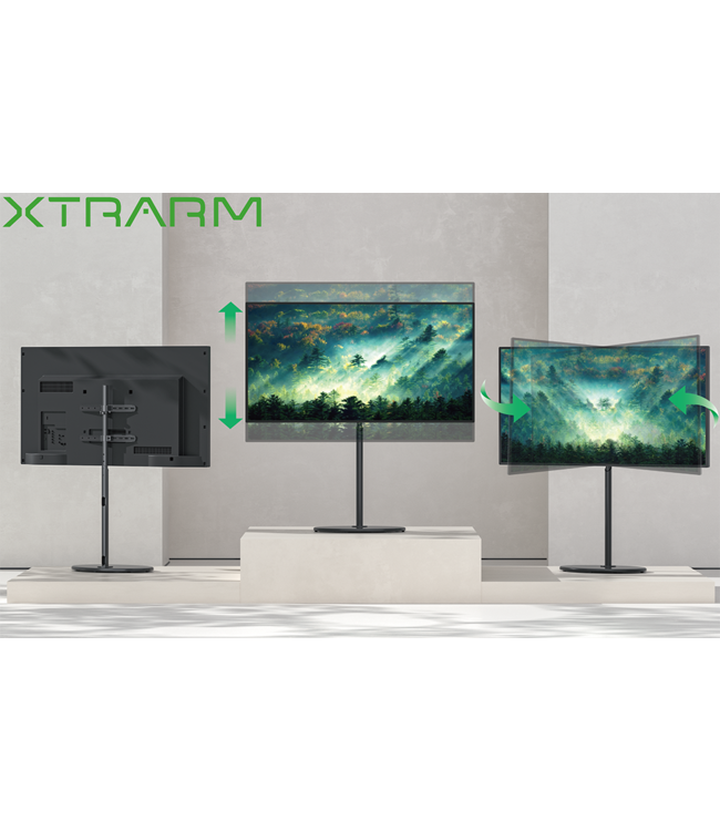 XTRARM Arius TV standaard zwart ovaal