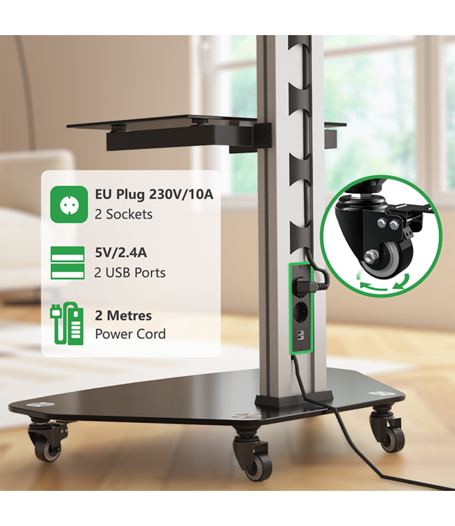 XTRARM TV standaard Proton 300 stopcontact&usb