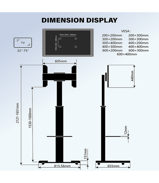 XTRARM TV standaard Cosmo zwart - Copy - Copy - Copy - Copy