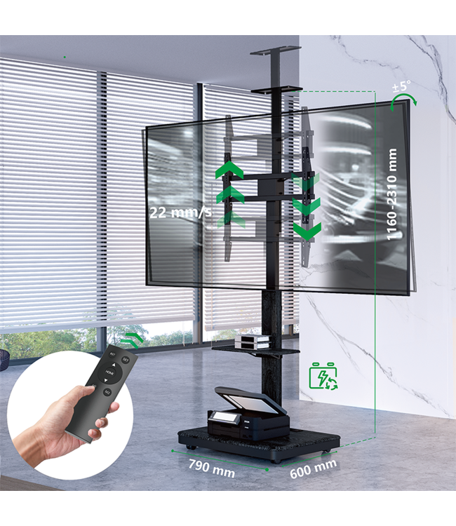 XTRARM XTRARM TV standaard Elite elektrisch zwart