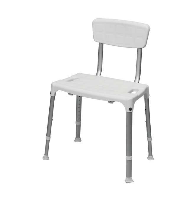 Secu Products SecuCare douchestoel Quattro met rugleuning (wit, in hoogte verstelbaar)