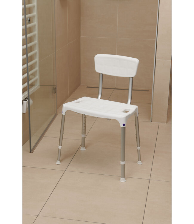 Secu Products SecuCare douchestoel Quattro met rugleuning (wit, in hoogte verstelbaar)