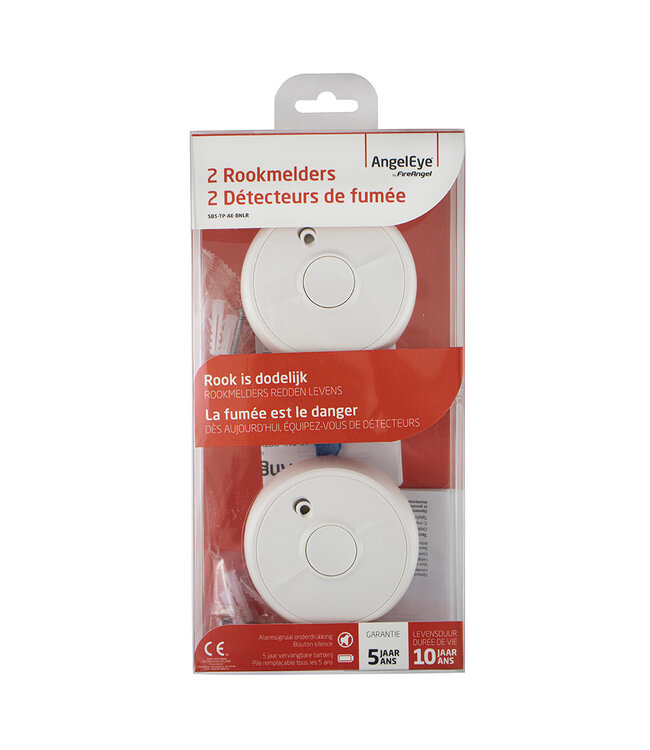 Quality Creations International AngelEye twinpack rookmelders SB5-AE-BNLR (9v), 5 j garantie