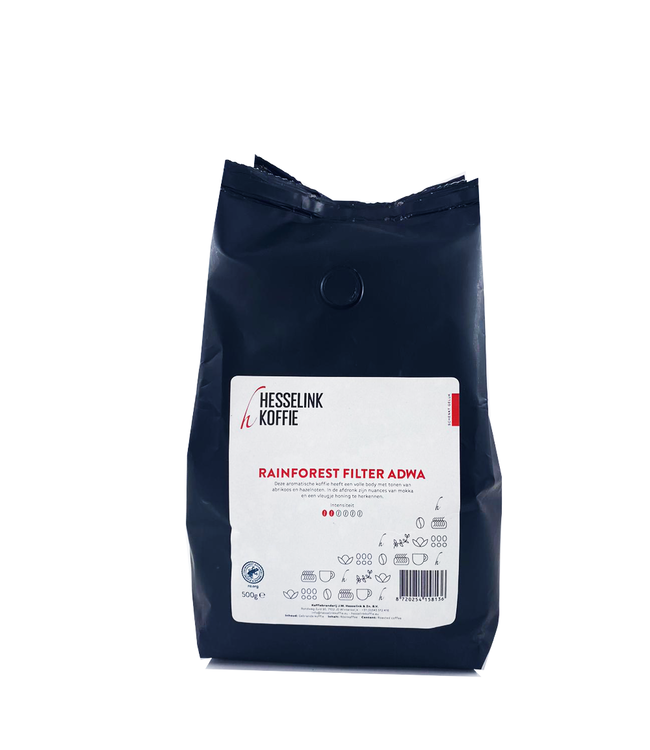 Hesselink Koffie Rainforest Filter Adwa 500 gram filtermaling