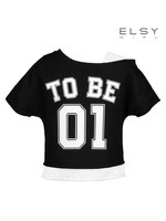 Elsy ELSY Tshirt zwart 'to be'