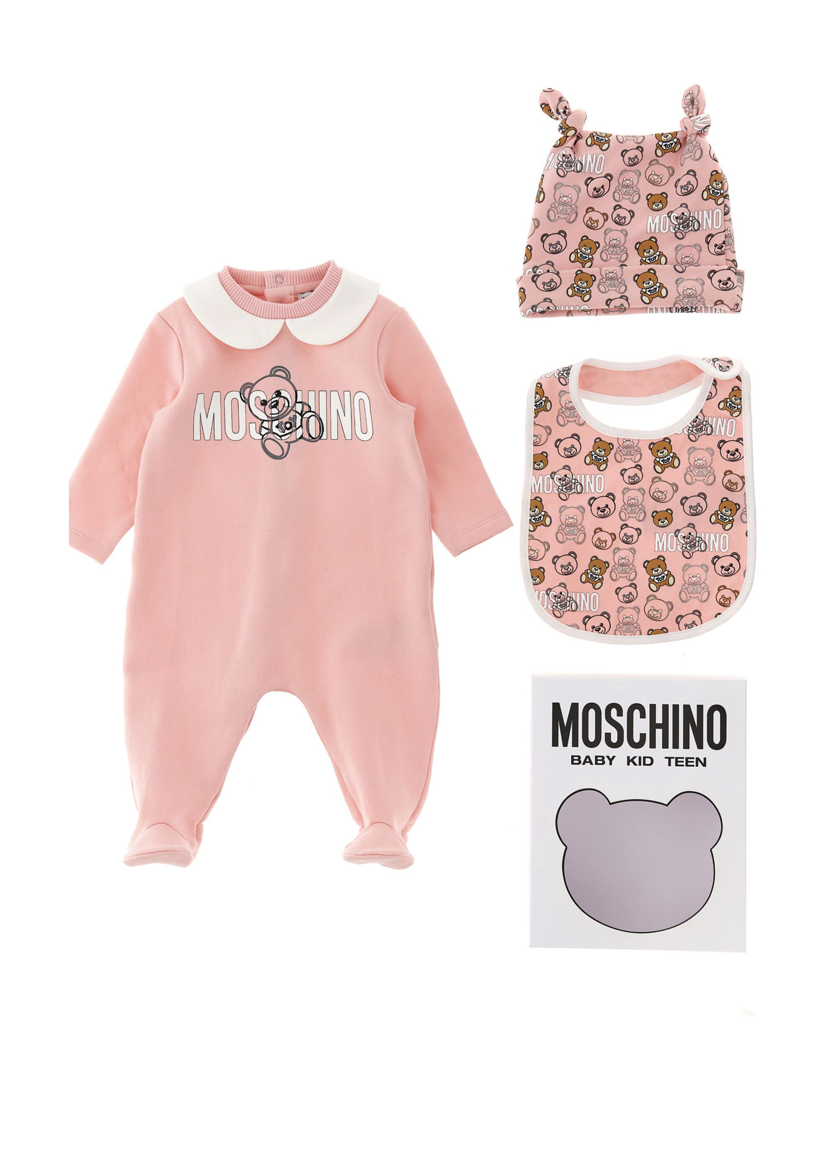 Moschino Moschino Baby Giftset sugar rose with hat & bavet - MUY03K
