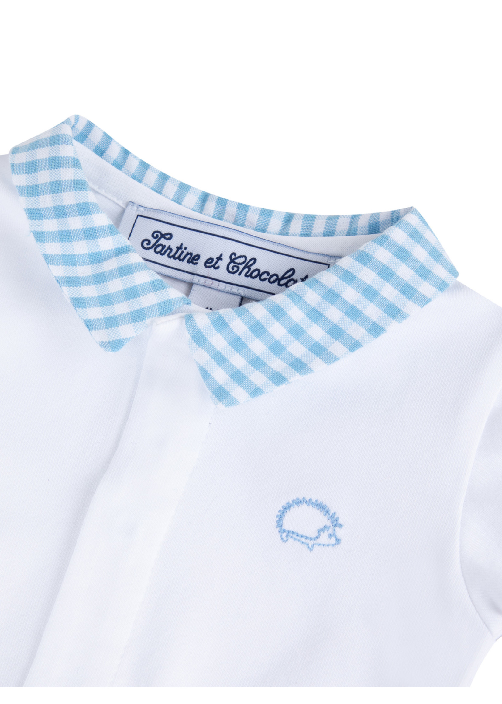 Tartine Et Chocolat Tartine Et Chocolat Babyboy body white/blue vichy collar -TU11111/01