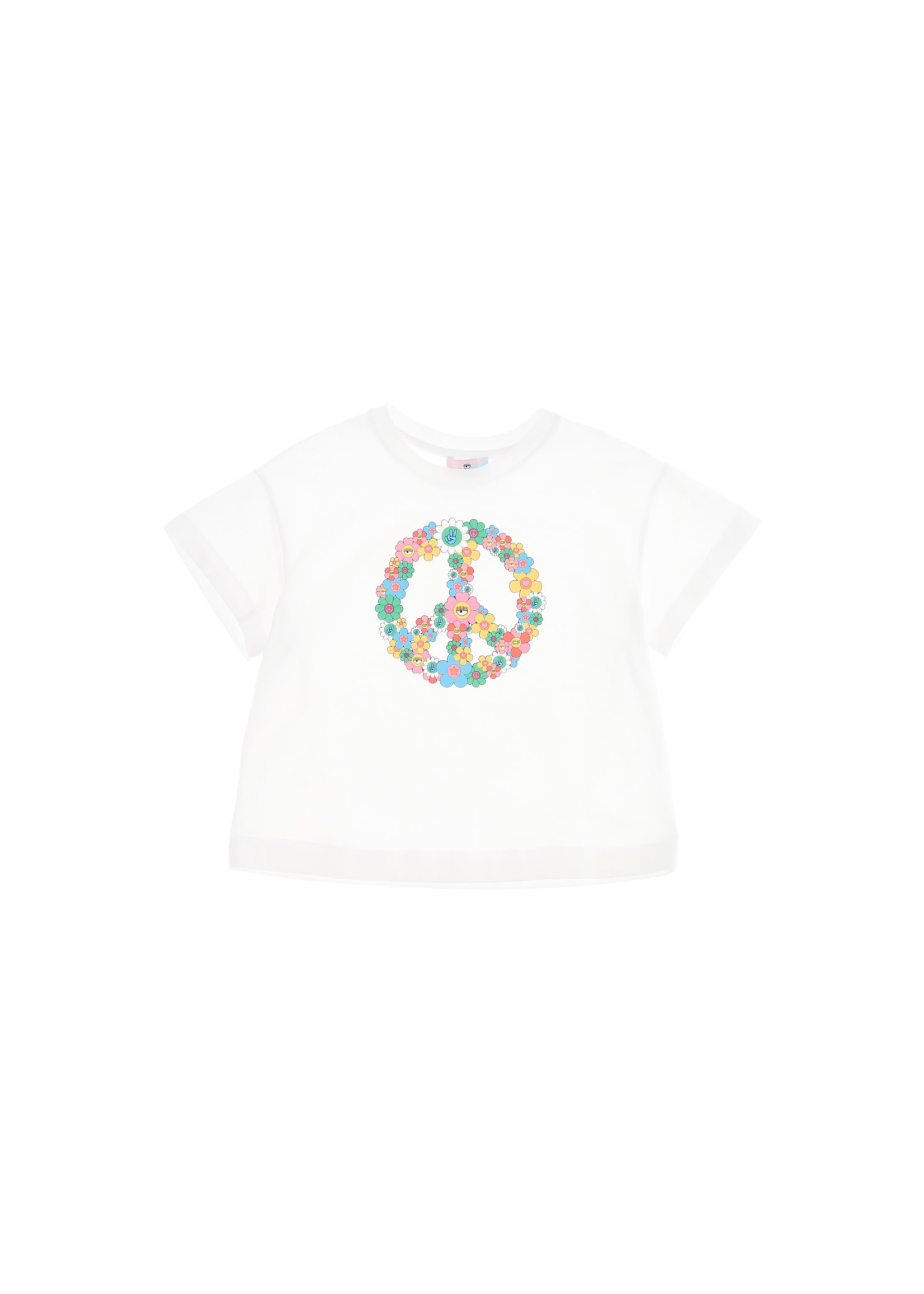 Chiara Ferragni by Monnalisa Chiara Ferragni Girl t-shirt white 'peace flowers' - 519617
