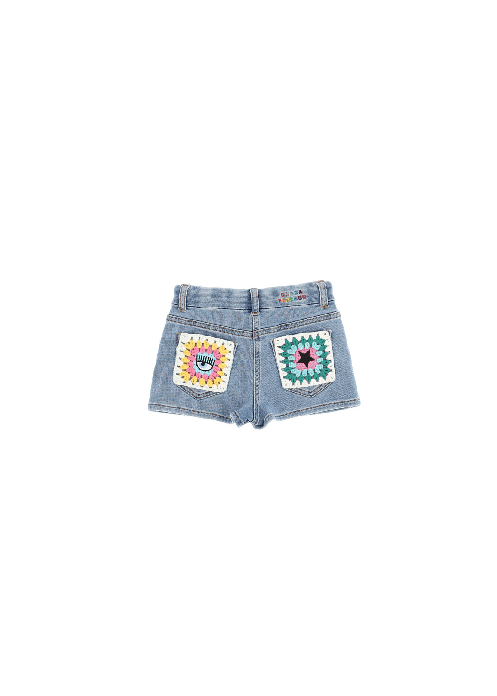 Chiara Ferragni by Monnalisa Chiara Ferragni Girl denim shorts broderie multicolor - 599413