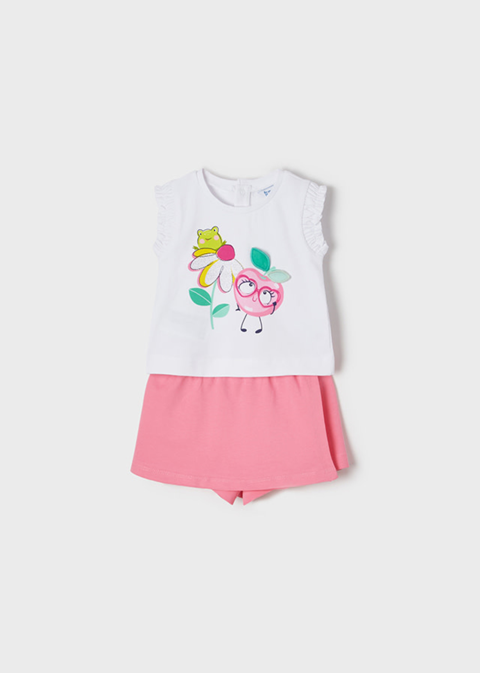 Mayoral Mayoral Babygirl set t-shirt & short pink/white - 1241