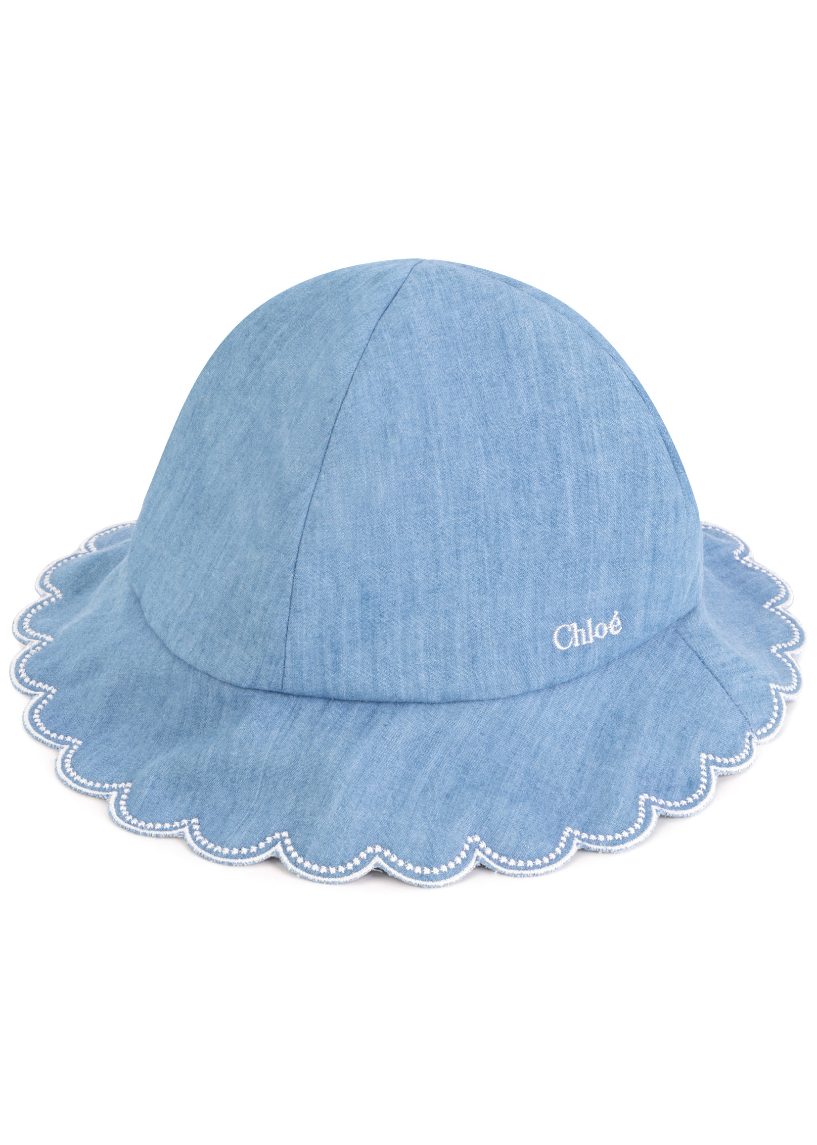 Chloé Chloé Babygirl denim sun hat light blue - C01049