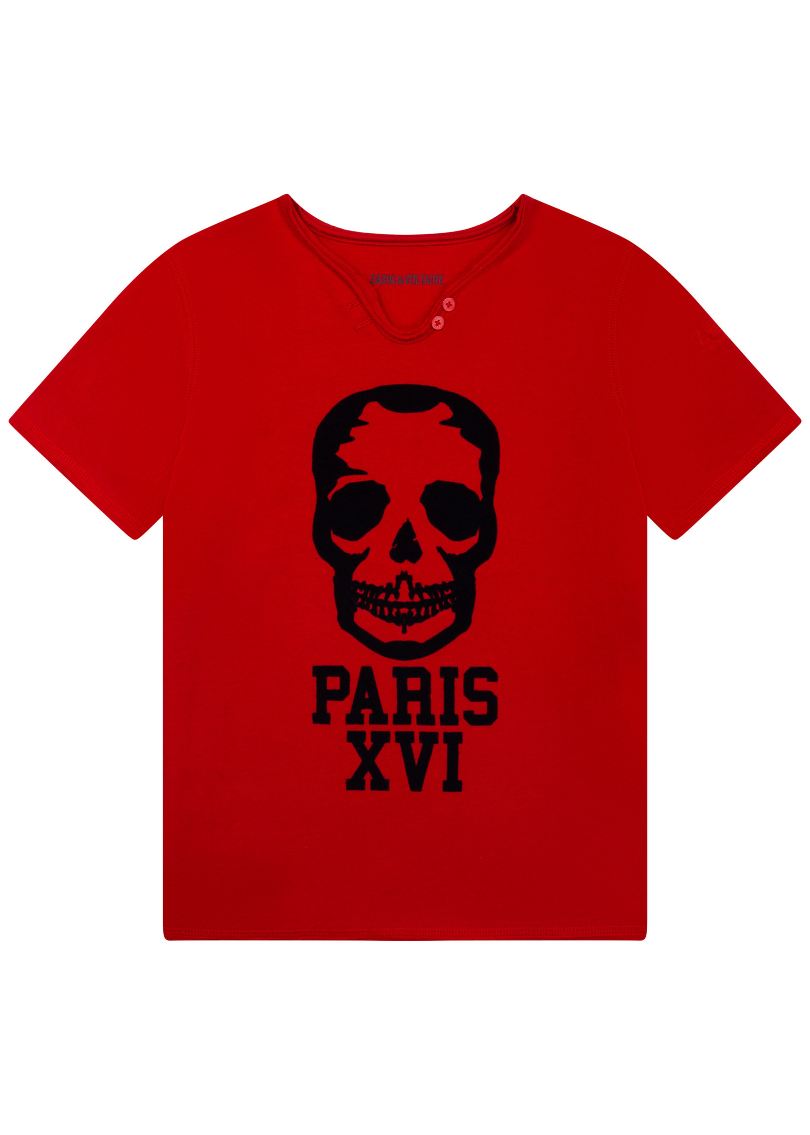 Zadig & Voltaire Zadig&Voltaire Boys t-shirt red 'skull' -X25311