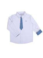 Natini Natini hemd white with tie blue/beige - 1222 22199 0240