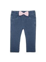 Natini Natini super stretch jeans with pink bow - 2501 00037 4950