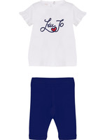 Liu Jo Liu Jo set t-shirt & legging white/deep blue LJ logo - KA2073J5003