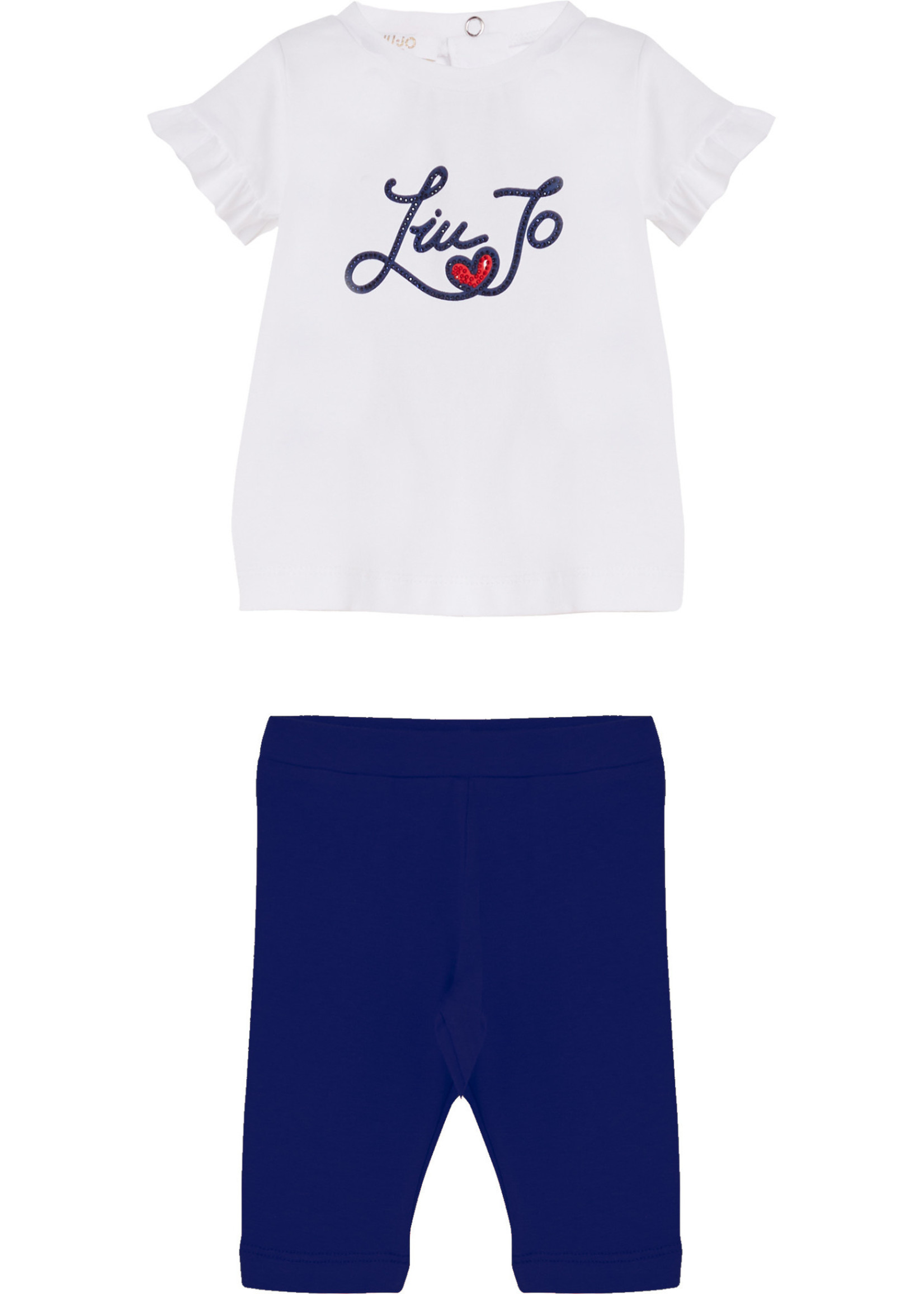 Liu Jo Liu Jo set t-shirt & legging white/deep blue LJ logo - KA2073J5003