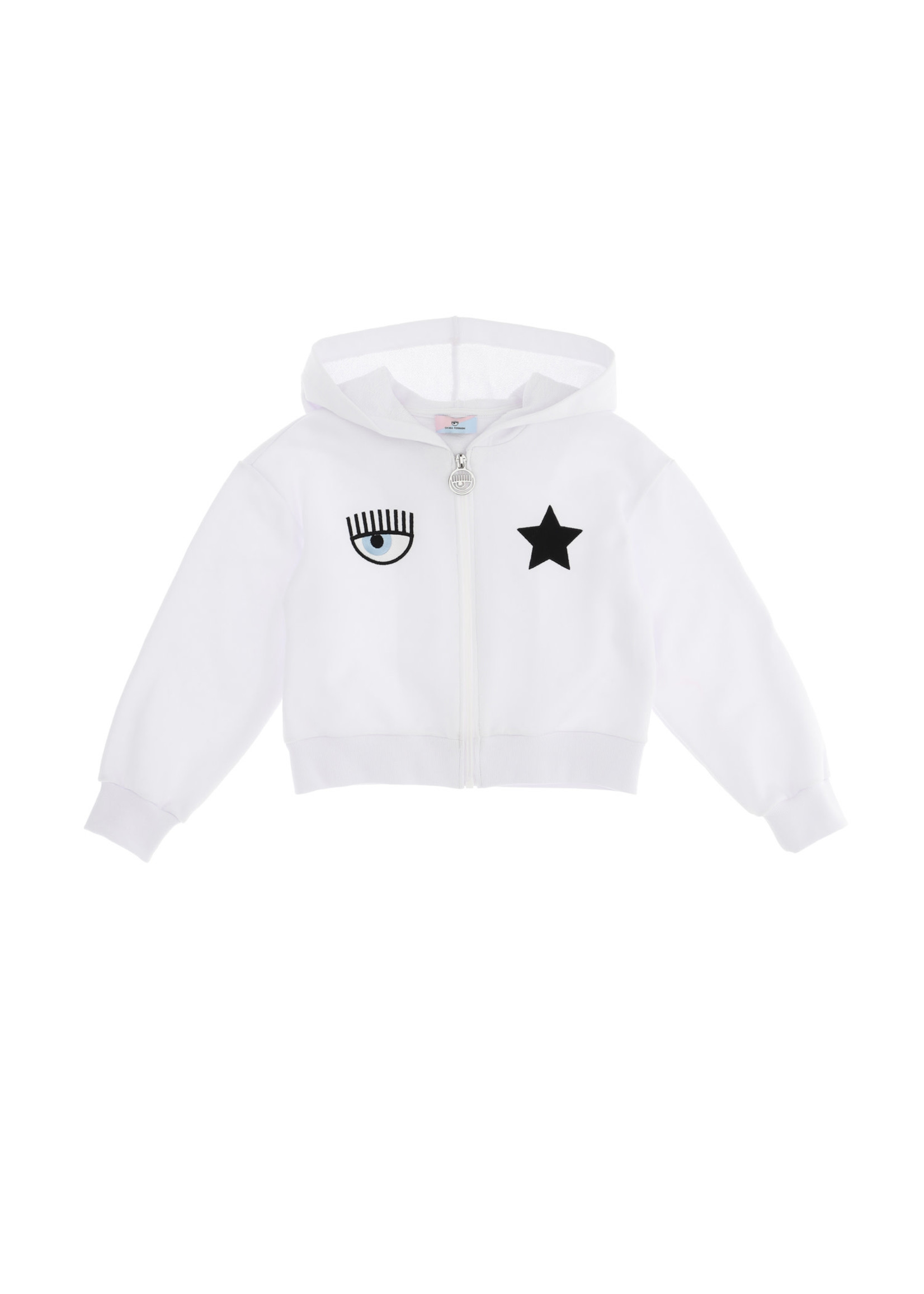 Chiara Ferragni by Monnalisa Chiara Ferragni Girl hoodie zip white eyestar logo - 519801