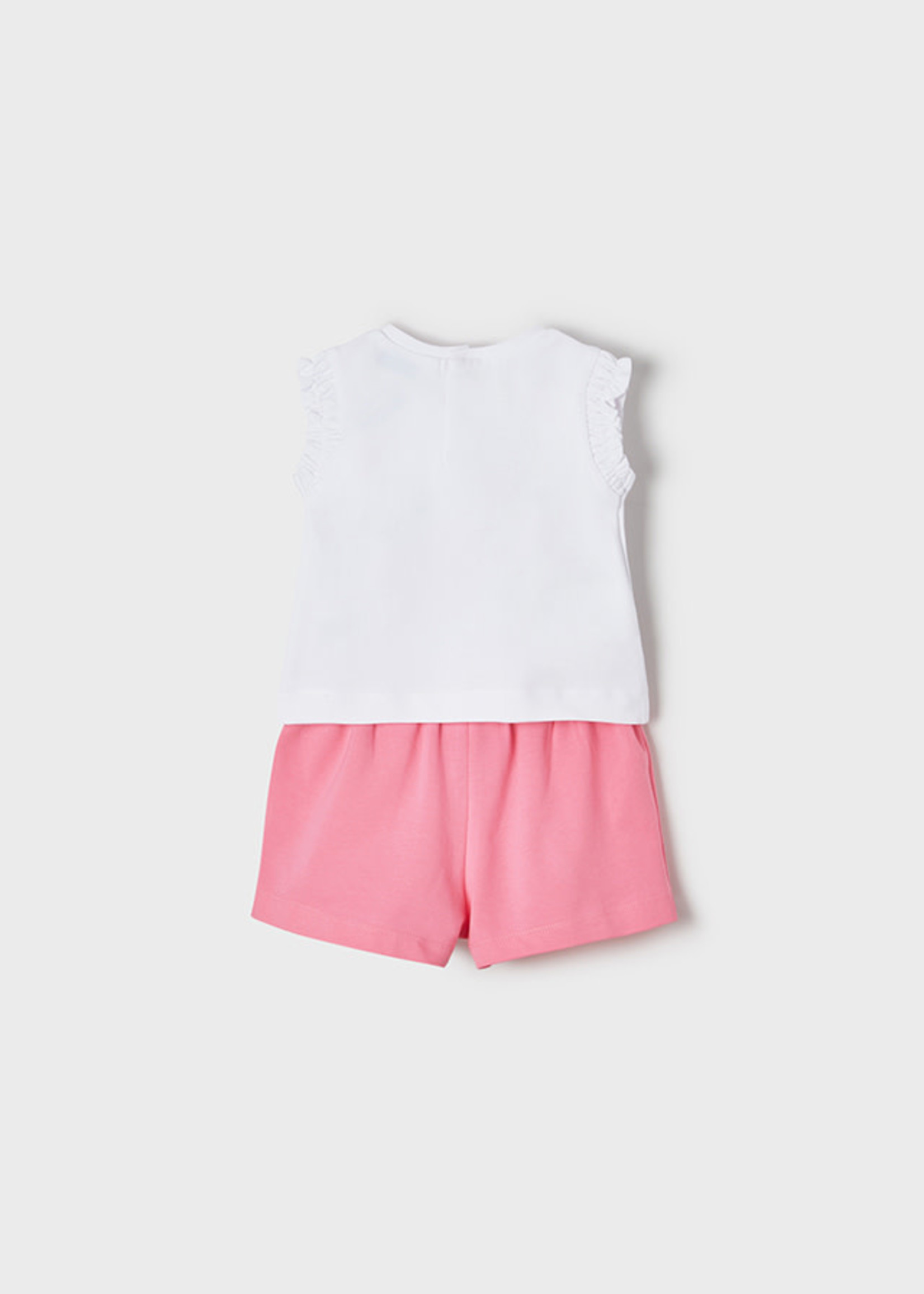 Mayoral Mayoral Babygirl set t-shirt & short pink/white - 1241