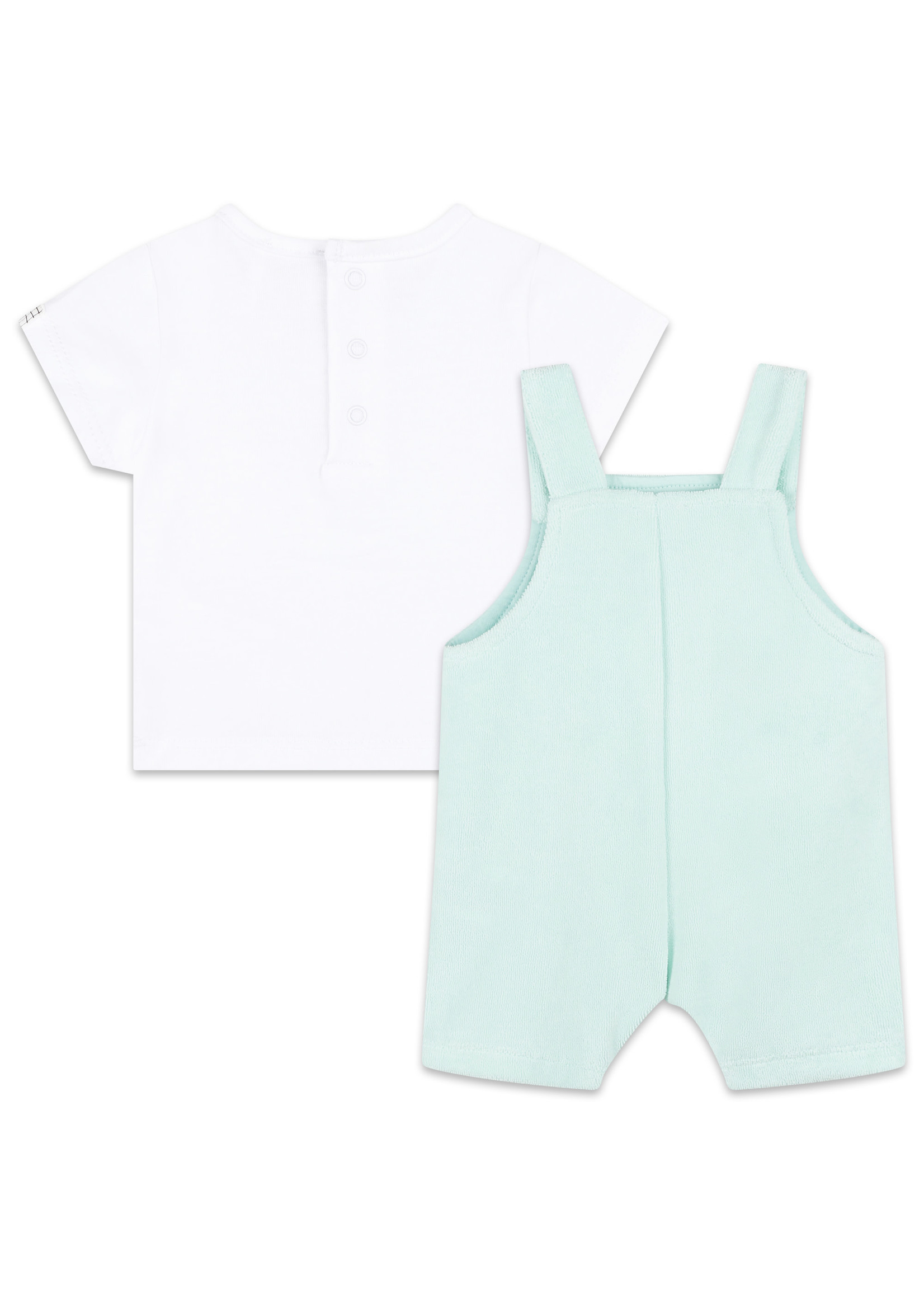 Carrément Beau Carrément Beau Babyboy set salopette & t-shirt pastel green/white - Y98155