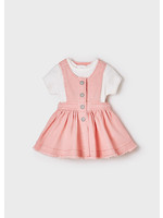 Mayoral Mayoral Babygirl set dungaree & t-shirt pink/white - 1687