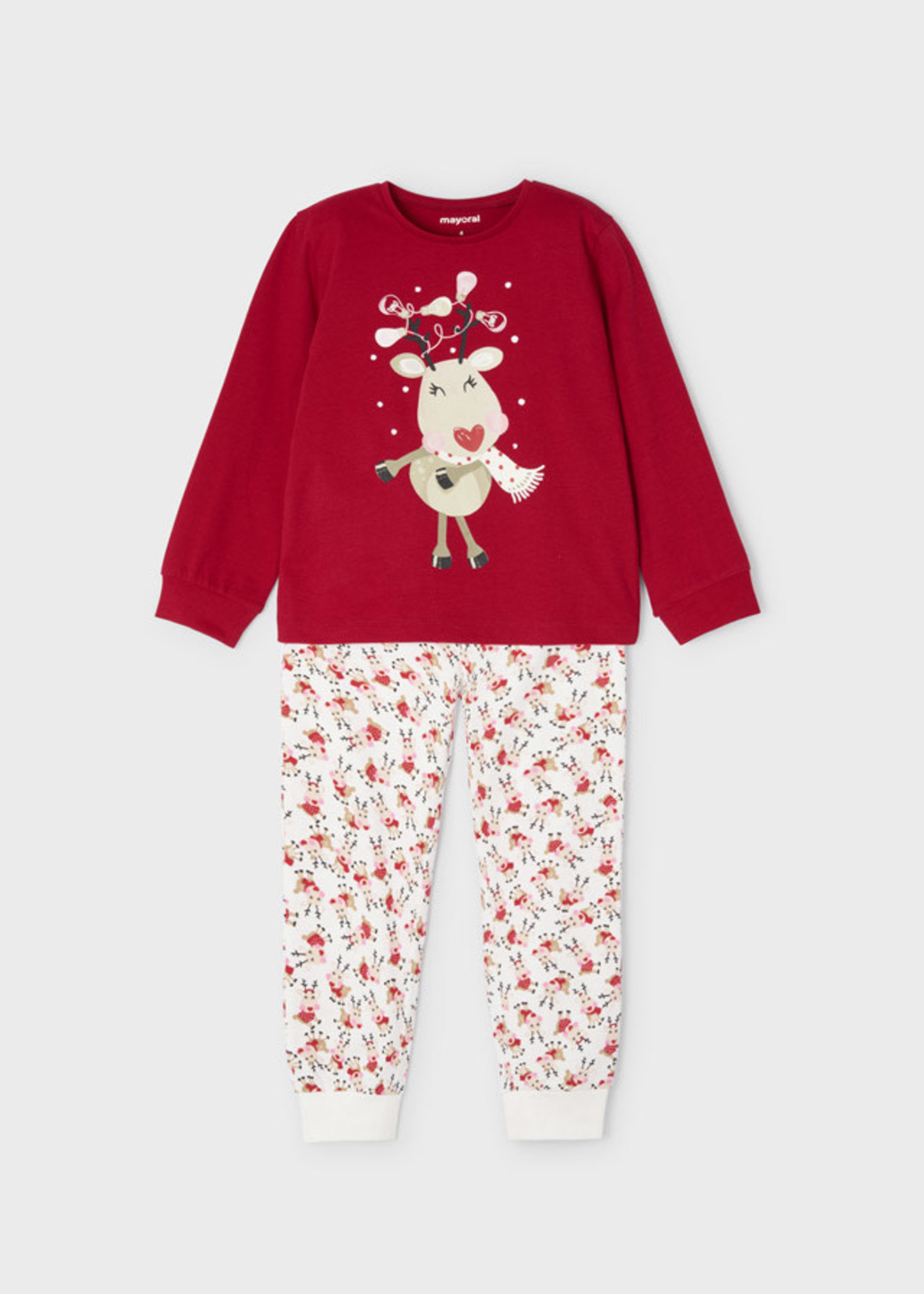 Mayoral Mayoral Girl christmas pyjamas red print reindeer - 4757