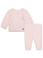 Carrément Beau Carrément Beau Babygirl 2 pcs knit set pull & pants peachy pink - Y98185