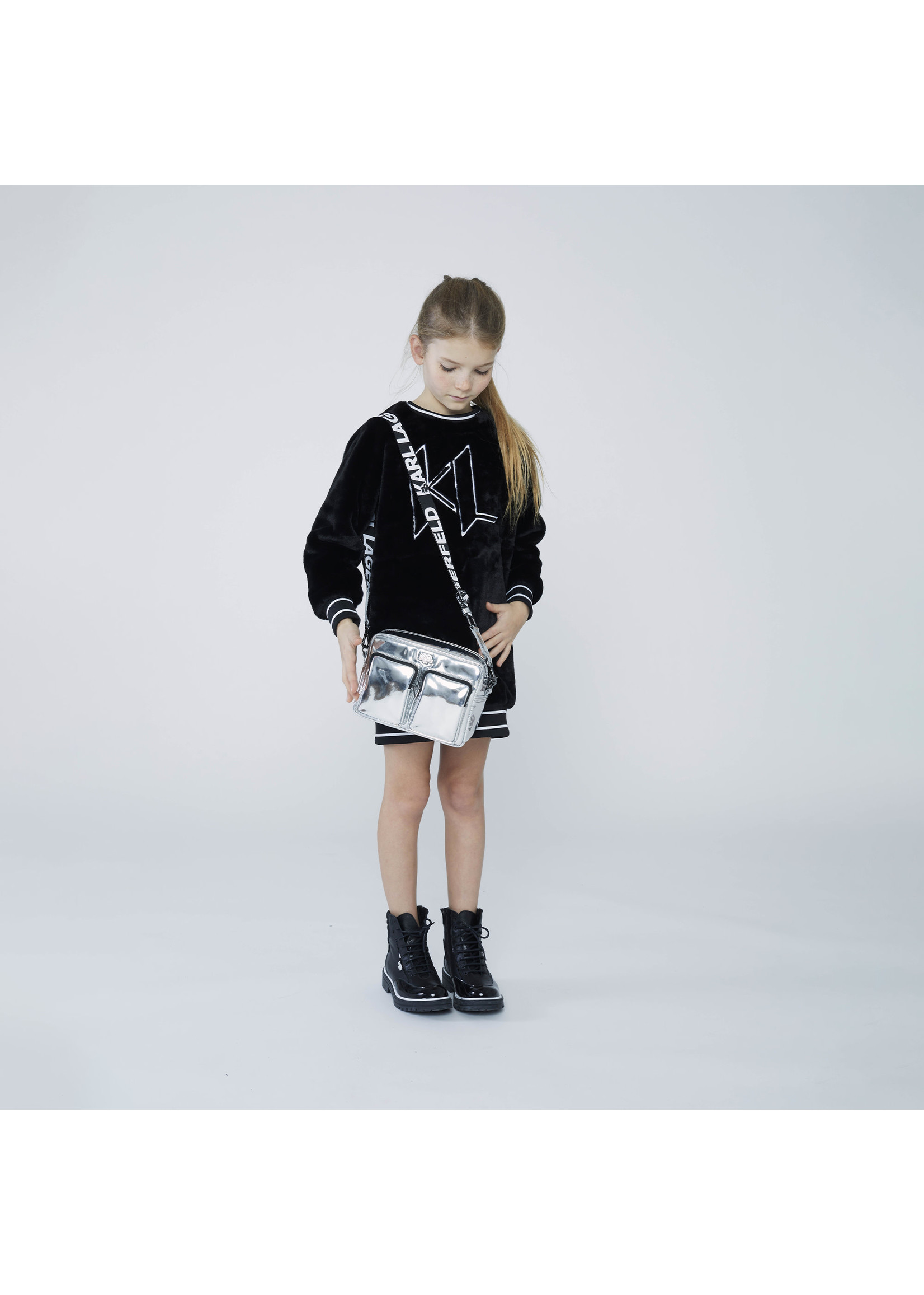bedriegen Een nacht mist Karl Lagerfeld Girl fluffy dress black - Z12229 - Tutti Confetti