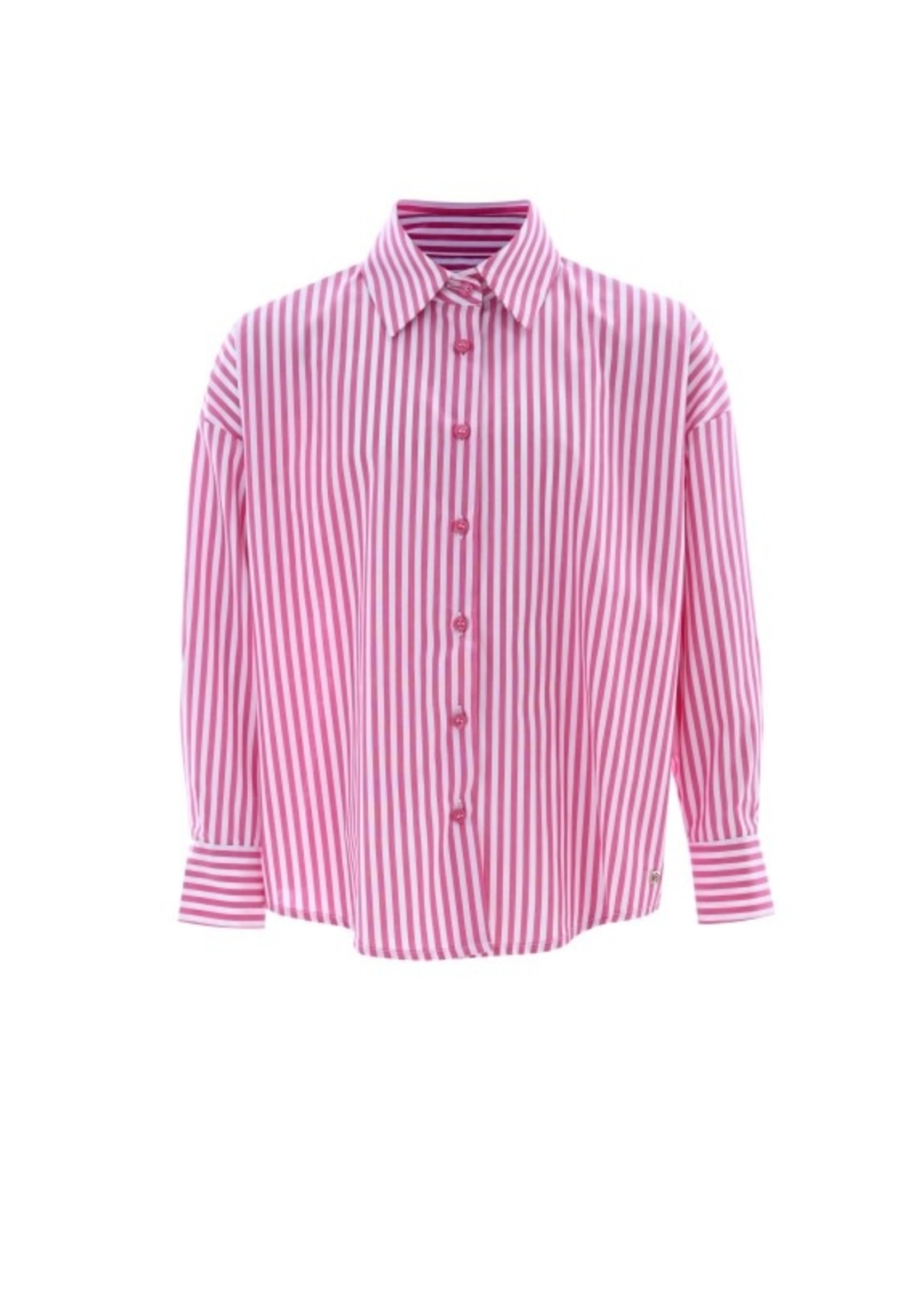 Mos het laatste Gespecificeerd KOCCA loose blouse striped white/fushia - bicron - Tutti Confetti