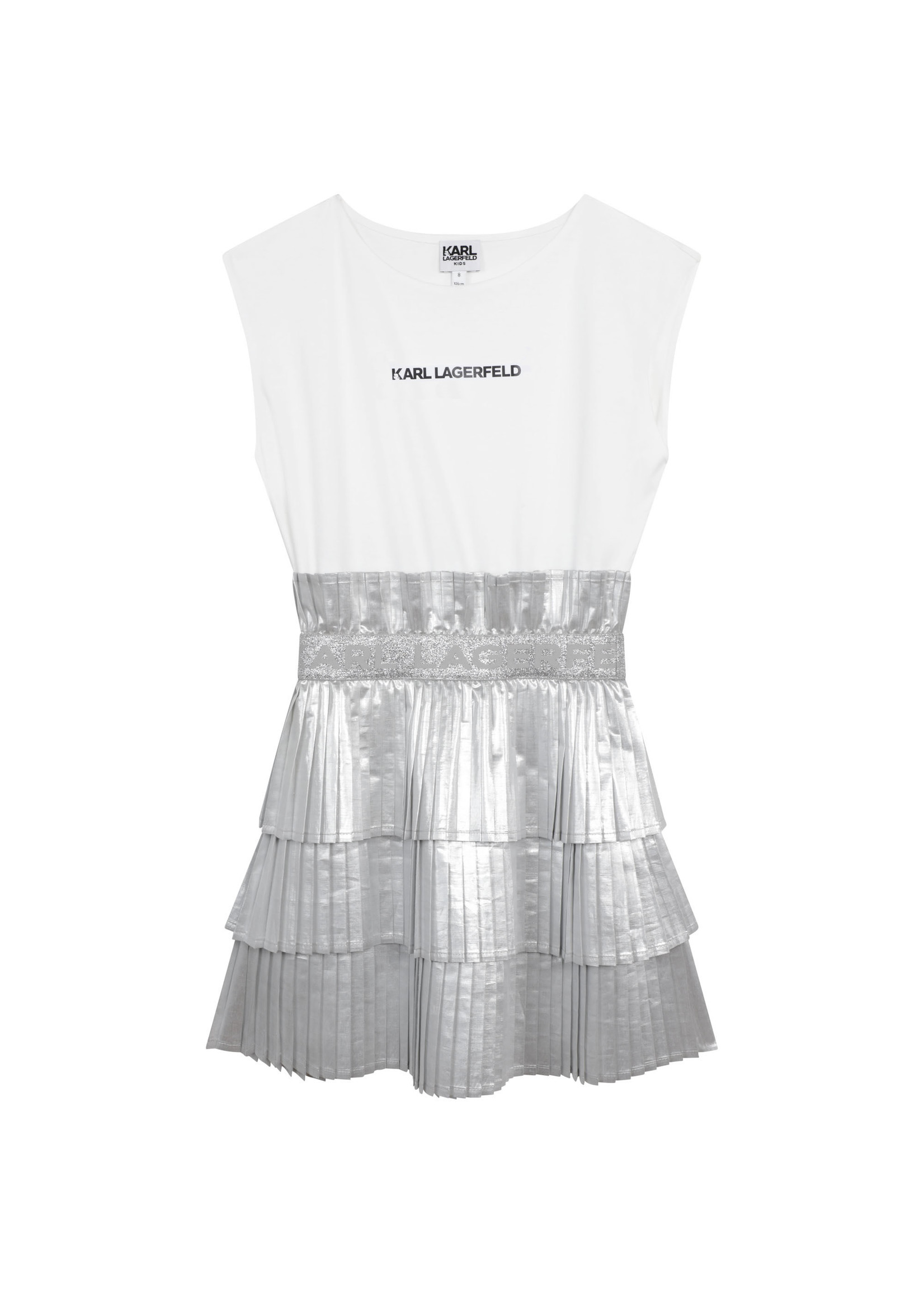 Karl Lagerfeld Kids Karl Lagerfeld Girl dress white/silver skirt - Z12240