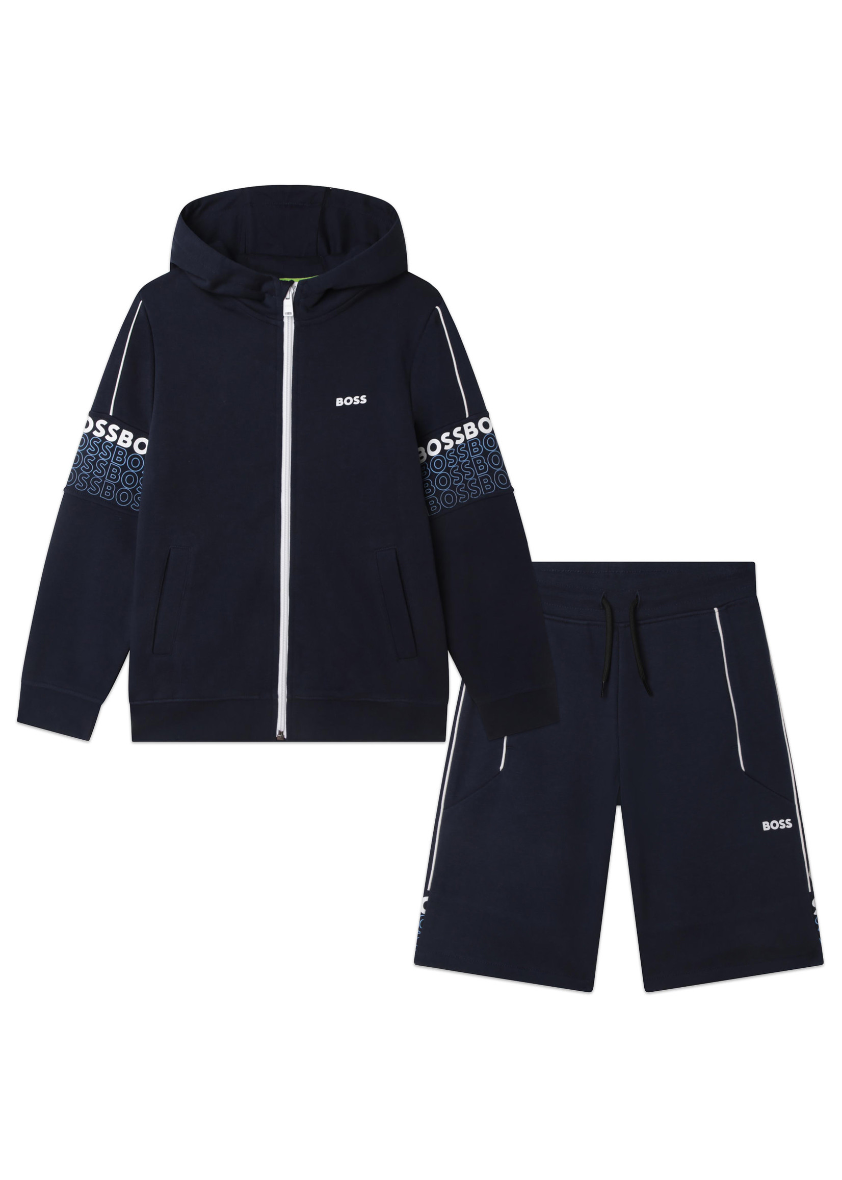 BOSS BOSS set zip hoodie/jogging shorts navy blue - J28113