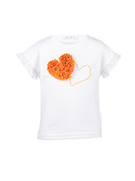 Elsy Elsy t-shirt white print orange heart - 6916 egadi