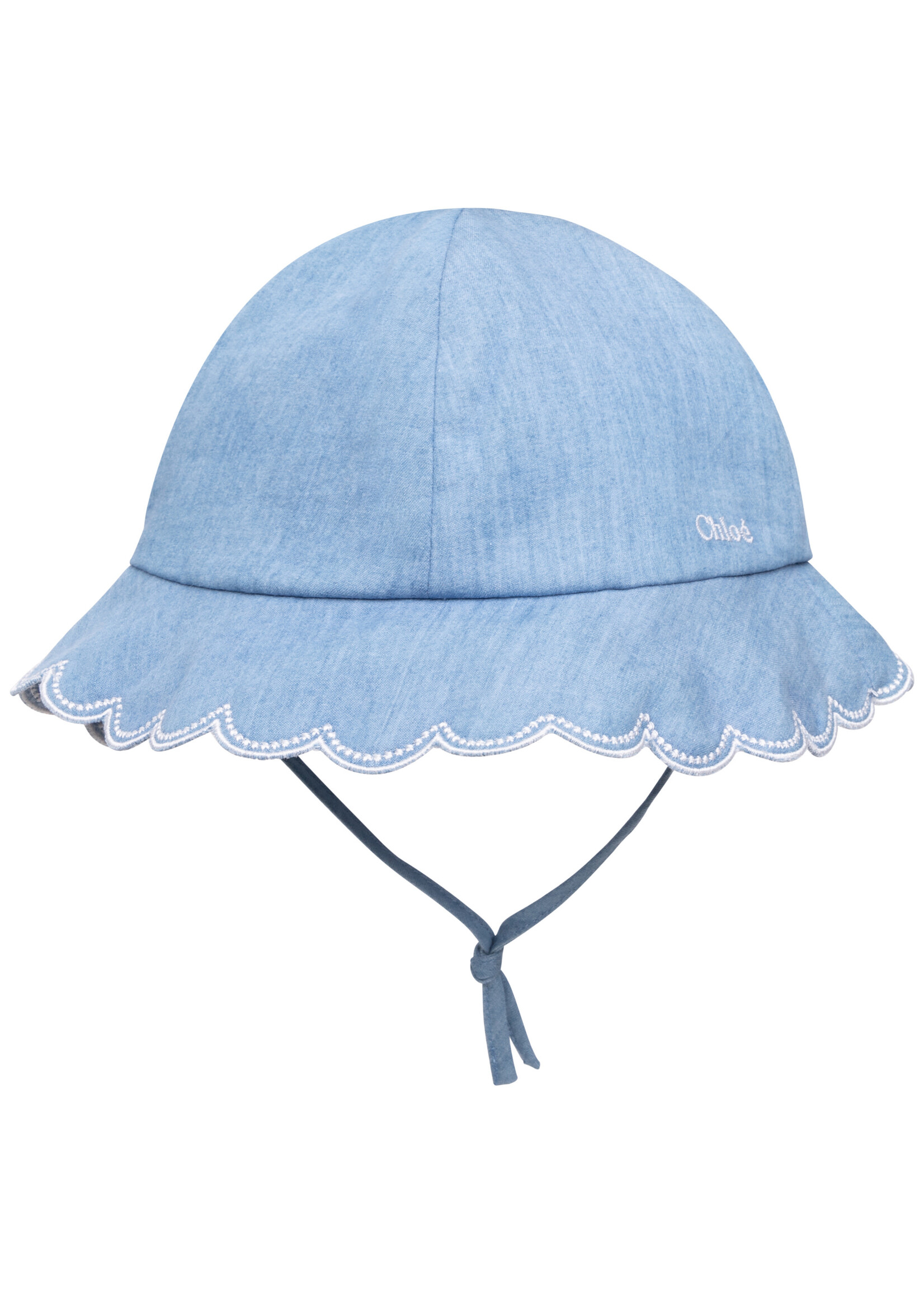 Chloé Chloé Babygirl denim sun hat light blue - C01049