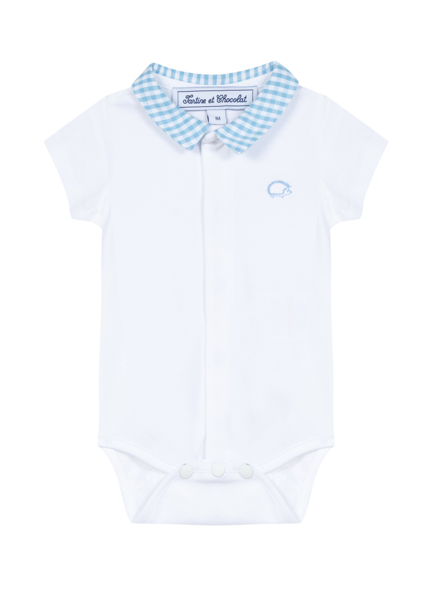 Tartine Et Chocolat Tartine Et Chocolat Babyboy body white/blue vichy collar -TU11111/01