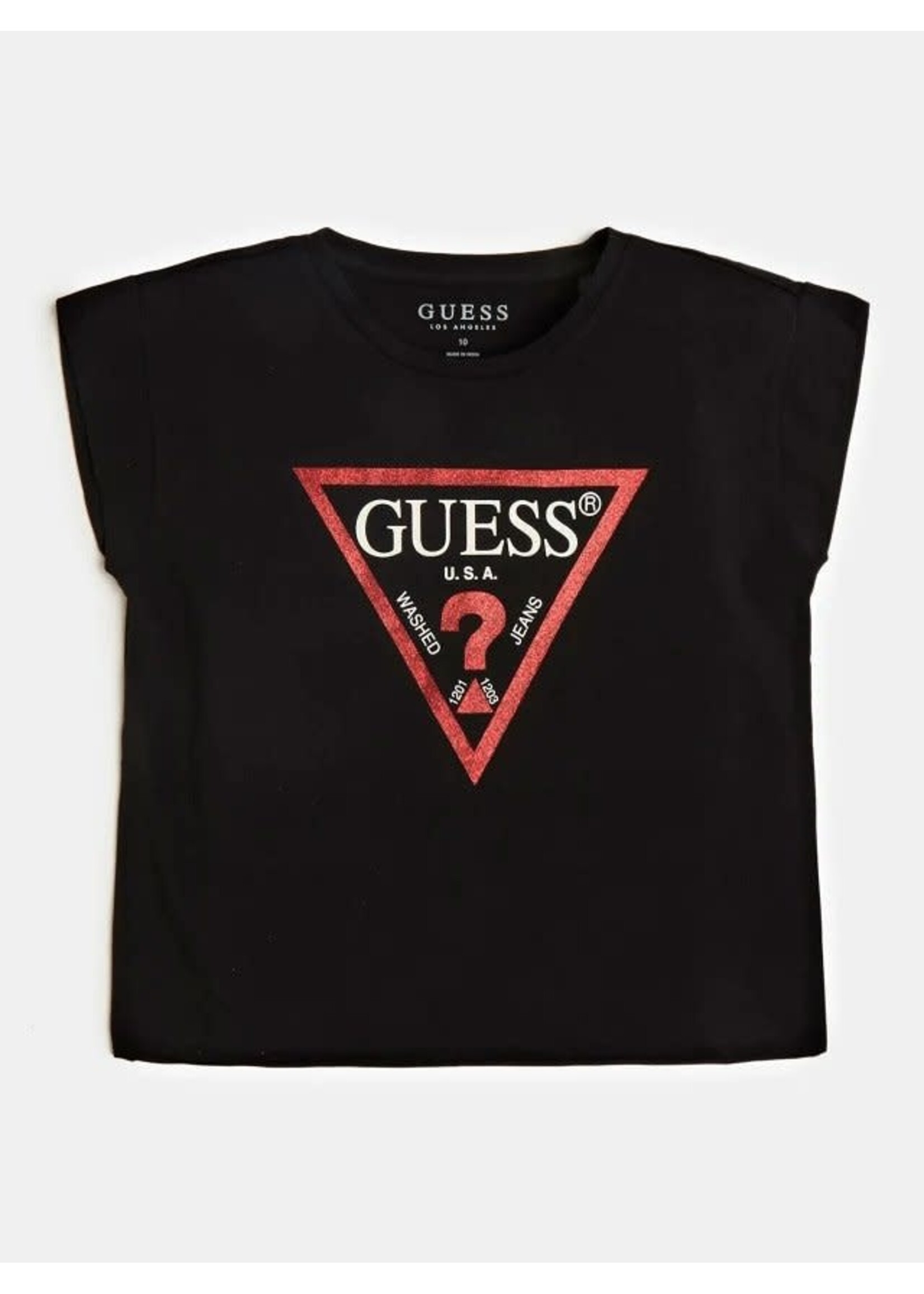 Guess Guess Girl cropped t-shirt black logo - J81I15 J1311