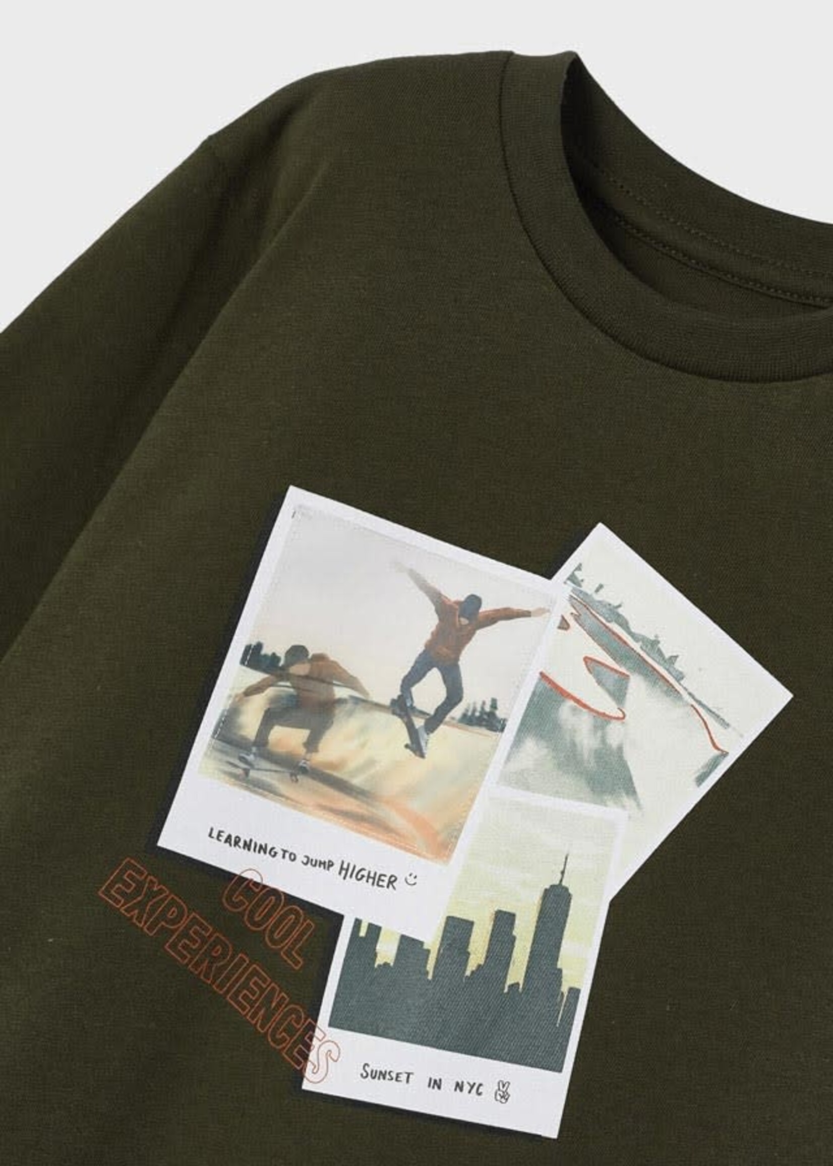 Mayoral Mayoral Boy t-shirt LS khaki skate print - 4022