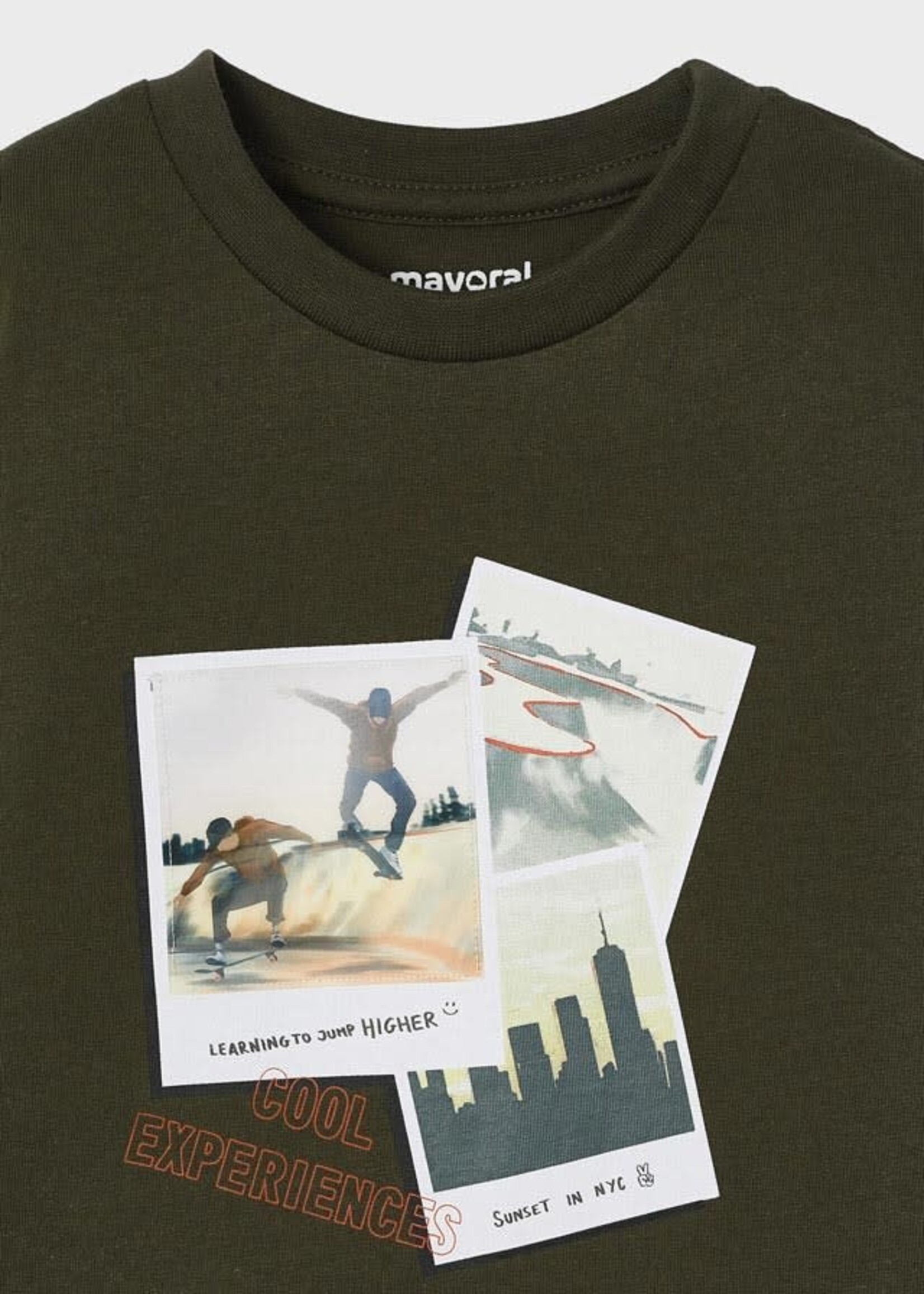 Mayoral Mayoral Boy t-shirt LS khaki skate print - 4022