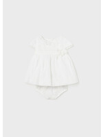 Mayoral Mayoral Newborn Girl ceremony dress white broderie - 1821