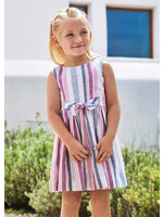 Mayoral Mayoral Girl dress stripes pink/blue - 3925
