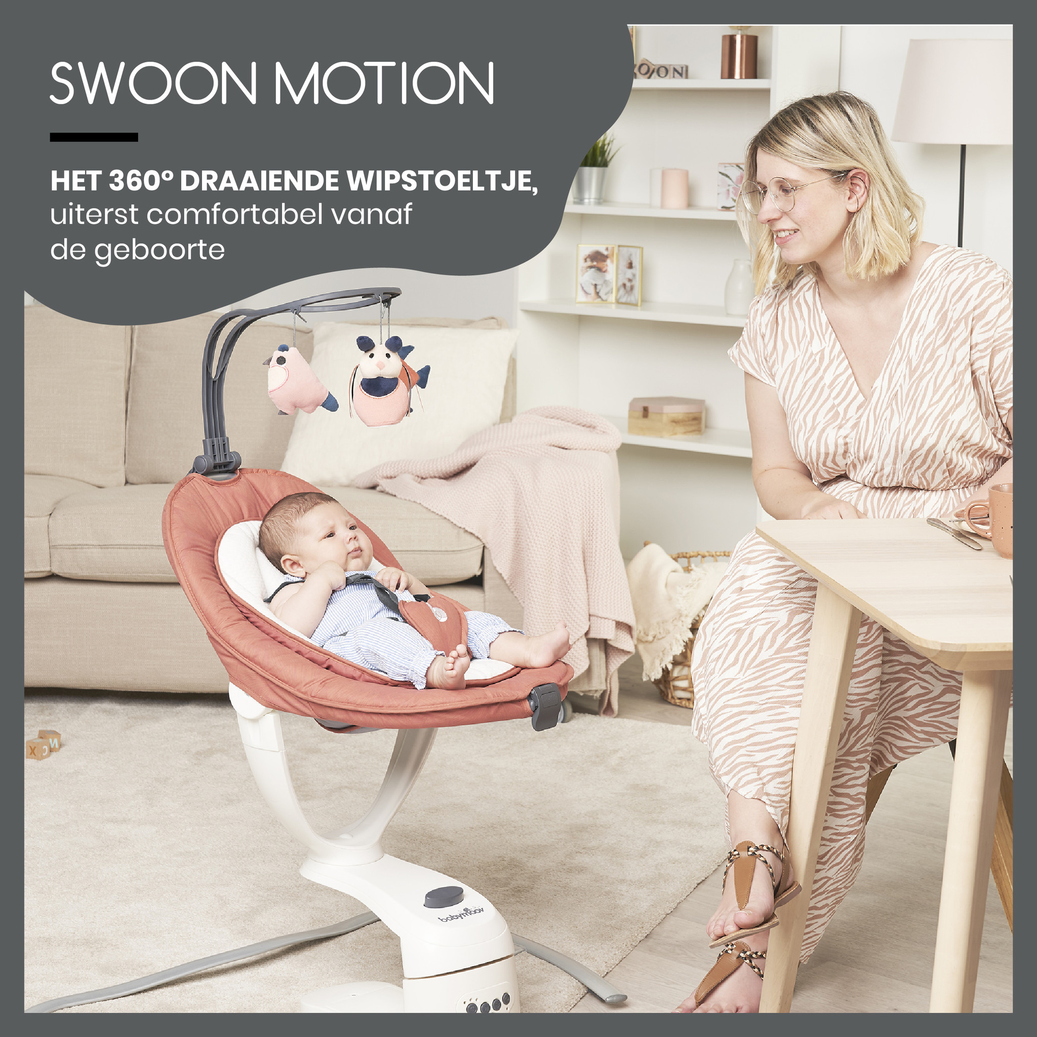 Babymoov Schommel Swoon Motion Terracotta - Babywinkel.nl