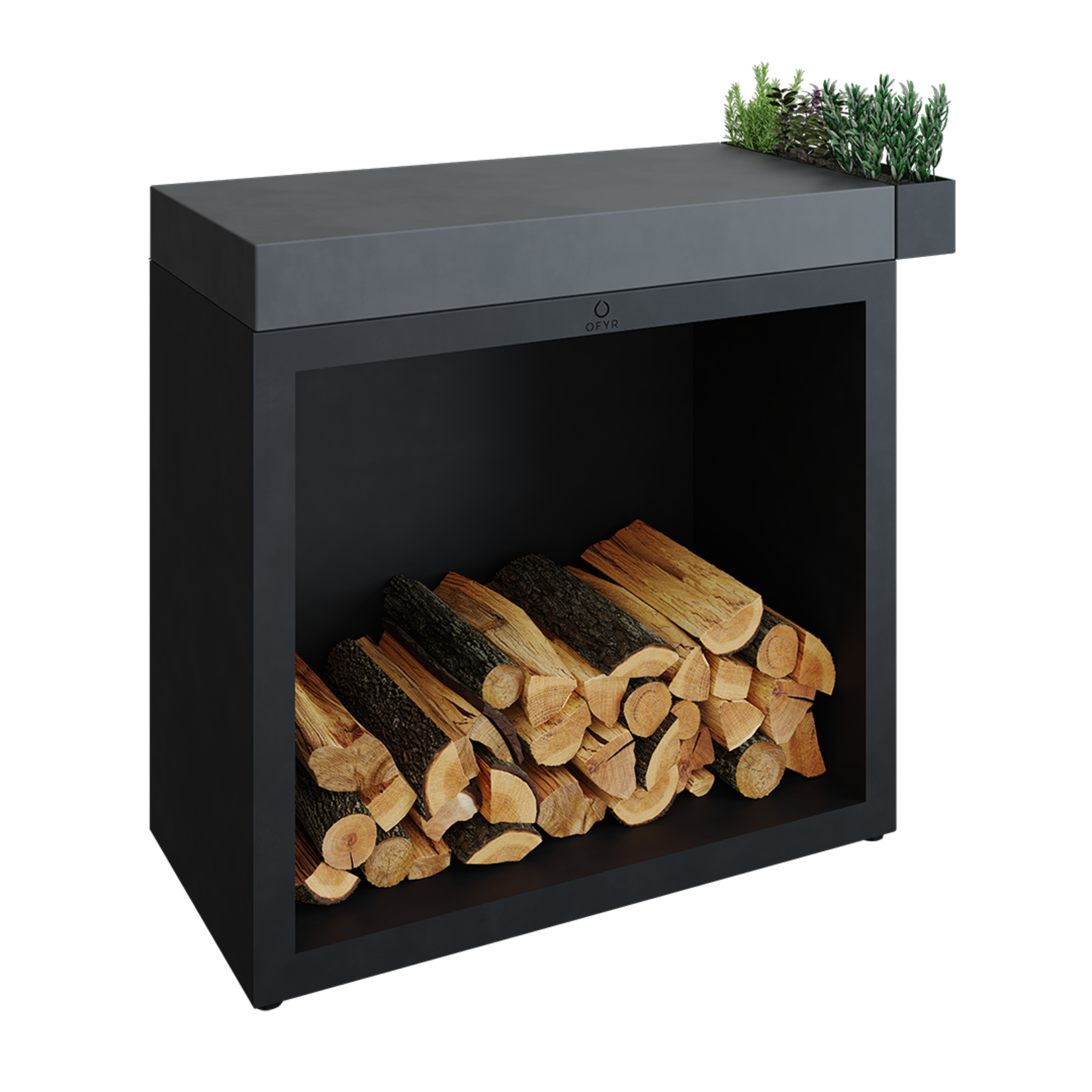 Ofyr OFYR Butcher Block Storage 90 Black Donker Grijs Keramiek