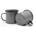 BAREBONES CUP.ENAMEL SET SLATE GREY