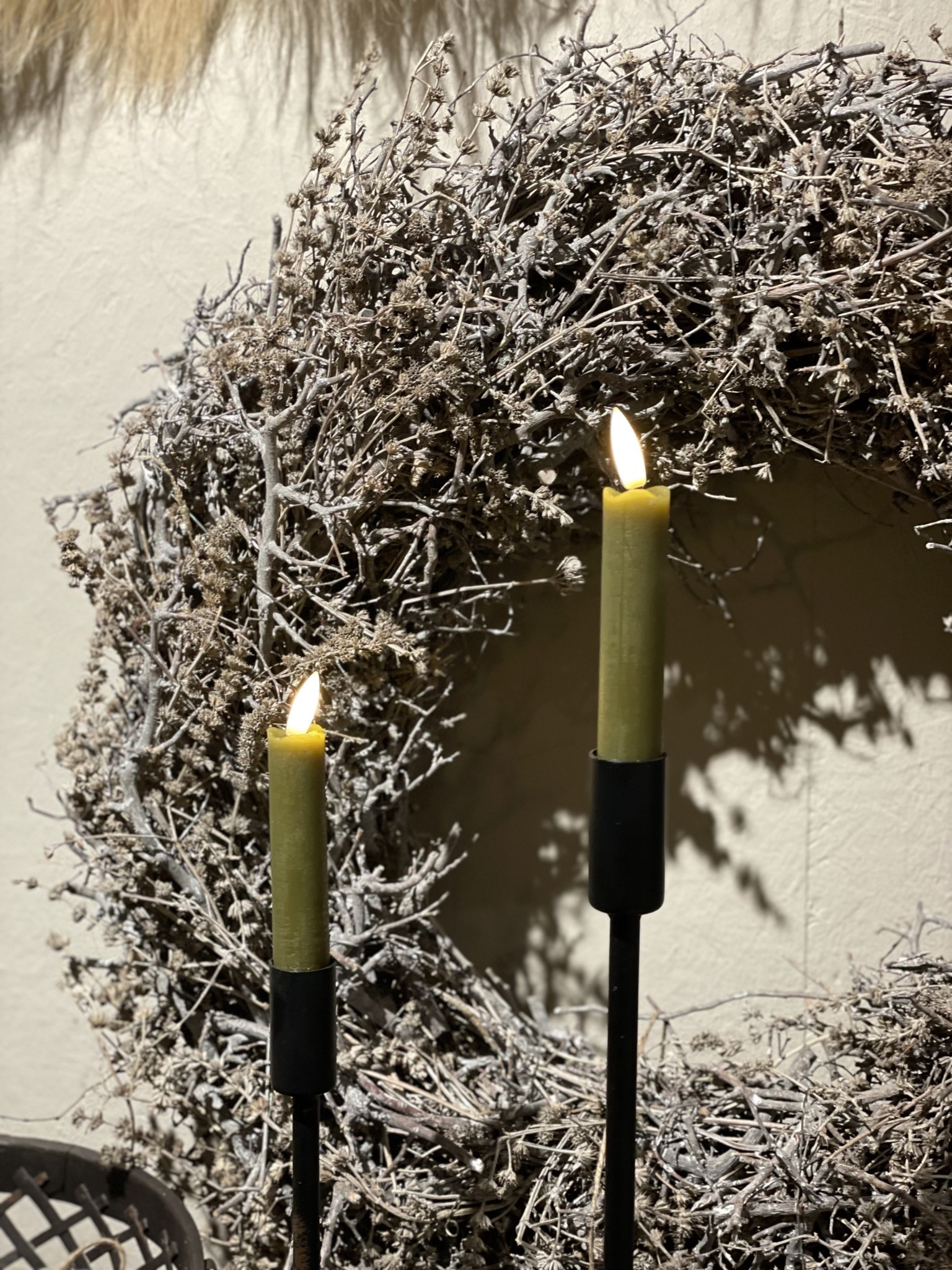 bossen verlichten gezond verstand Dinerkaarsen LED 15 cm set van 2 olive - Westerwolde Hoeve