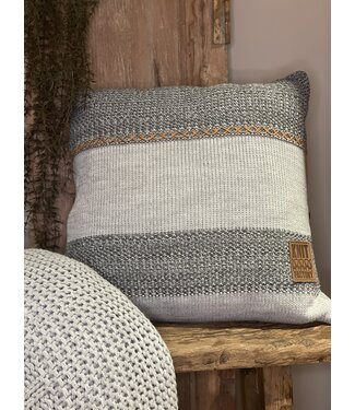 Kussen Roxx Light grey-antraciet Knit Factory 50x50cm