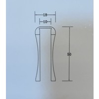 Handgreep aluminium voor glazen schuifwand Handgreep aluminium voor glazen schuifwand