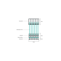 Glazen schuifwand antraciet 6 railsysteem met 6 glaspanelen van 103cm tot 603cm breed