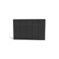 Getinte glazen schuifwand 5 rail zwart met 5 glaspanelen van 103cm tot 503cm breed