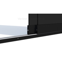 Getinte glazen schuifwand zwart 2 railsysteem met 2 glaspanelen van 90cm tot 177cm breed