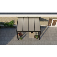 Aluminium overkapping antraciet 410cm x 300cm met Polycarbonaat dak IQ Relax