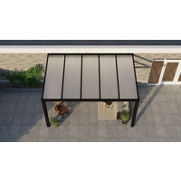 Aluminium overkapping zwart 510cm x 300cm met Polycarbonaat IQ relax dak