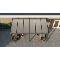 Aluminium overkapping antraciet 610cm x 350cm met Polycarbonaat dak